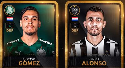 Gustavo Gómez y Junior Alonso, referentes del Palmeiras y el Mineiro.