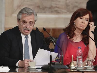 El presidente argentino, Alberto Fernández, y  la vicepresidente, Cristina Kirchner.