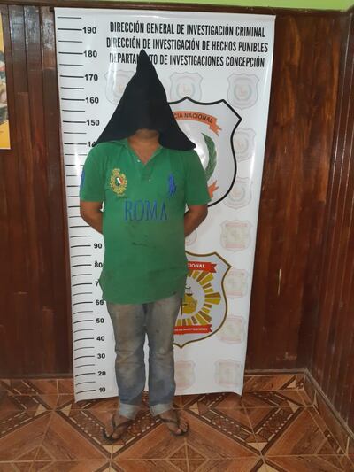 El joven detenido en Horqueta por agentes del departamento de Invesigaciones de Concepción.
