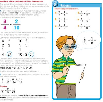 Resta de fracciones heterogéneas