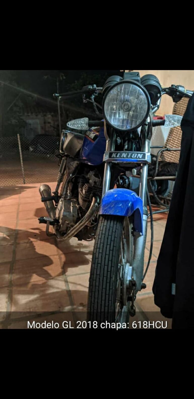 Esta motocicleta fue robada el pasado 15 de agosto y la policía está tras los pasos del autor del hecho.