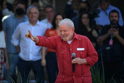 Luiz Inacio Lula da Silva en campaña.