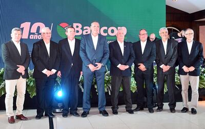Principales accionistas y directores de Bancop, durante la noche de celebración del aniversario, llevado a cabo el miércoles 20 de julio en la Expo Mariano.