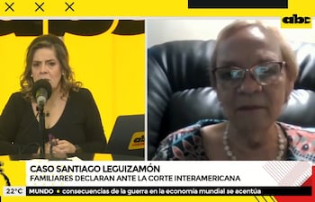 Ana María Morra, viuda de Santiago Leguizamón, en la audiencia con la Corte-IDH.