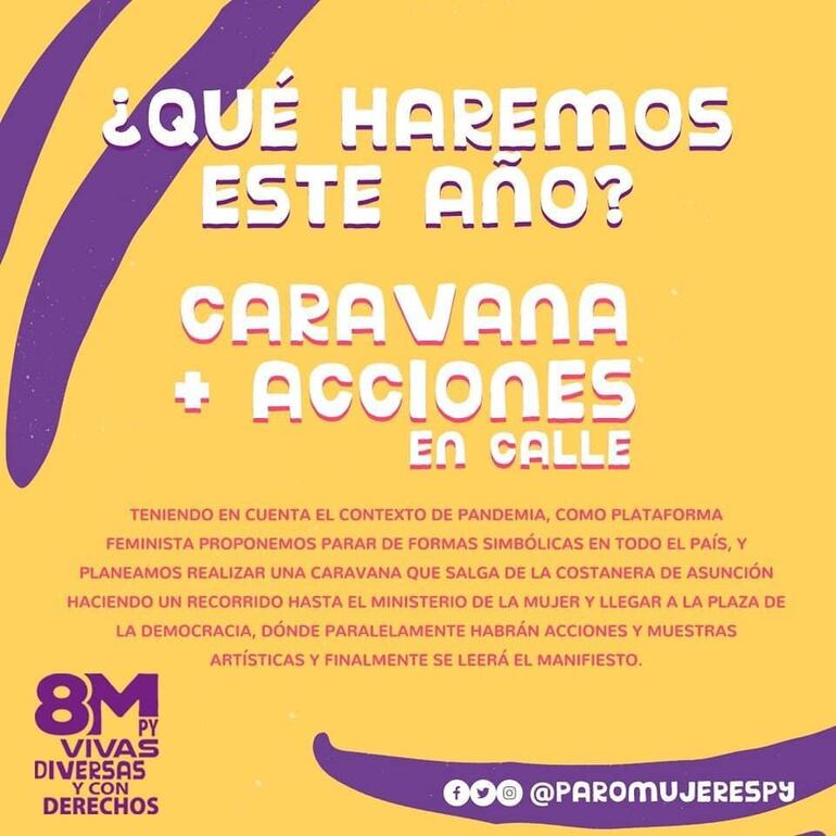 Caravana en autos, motos y bicicletas