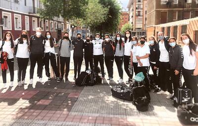 Liberbank Gijón Balonmano La Calzada, con las paraguayas Marizza Faría y Sabrina Fiore.