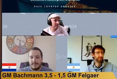 El GM paraguayo Axel Bachmann se impuso por 4.5 a 1.5 al GM argentino Rubén Felgaer y ya está en 3ª ronda del “Ibero”.