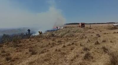 Incendio forestal en San Miguel, Misiones. (Captura de video).