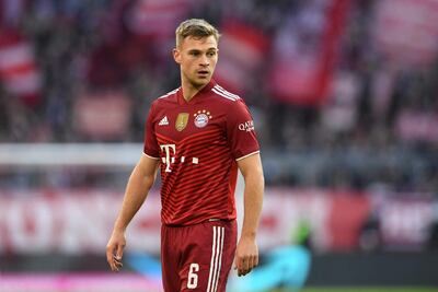 (FILES) In this file photo taken on November 6, 2021 Bayern Munich's German midfielder Joshua Kimmich is pictured during the German first division Bundesliga football match between FC Bayern Munich and SC Freiburg in Munich, southern Germany. - Bayern Munich's German midfielder Joshua Kimmich, not vaccinated and suffering from an infection with Covid-19 end of November, is no longer under quarantine but will not play before 2021 due to physical sequelae, the club announced on December 9, 2021. (Photo by Christof STACHE / AFP) / DFL REGULATIONS PROHIBIT ANY USE OF PHOTOGRAPHS AS IMAGE SEQUENCES AND/OR QUASI-VIDEO