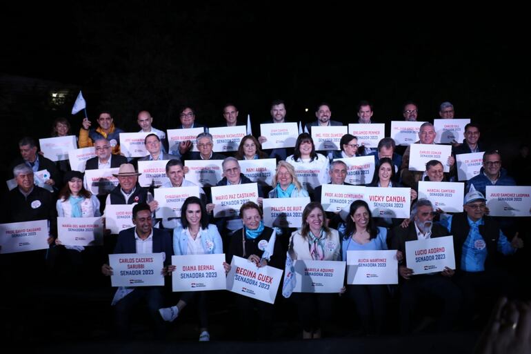 Candidatos a Senadores de PPQ en un acto meses atrás. Luego se sumaría Fidel Zavala.