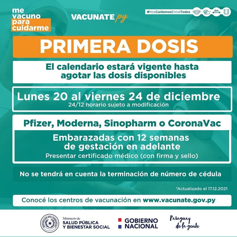 Primera dosis para embarazadas.