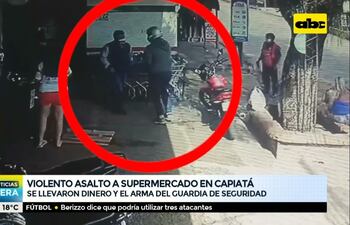 Violento asalto a supermercado en Capiatá