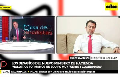 En Mesa de Periodistas, en ABC TV, el nuevo ministro de Hacienda, Óscar LLamosas, habló de los desafíos y los planes que tiene al frente de la cartera, así como de la situación económica.