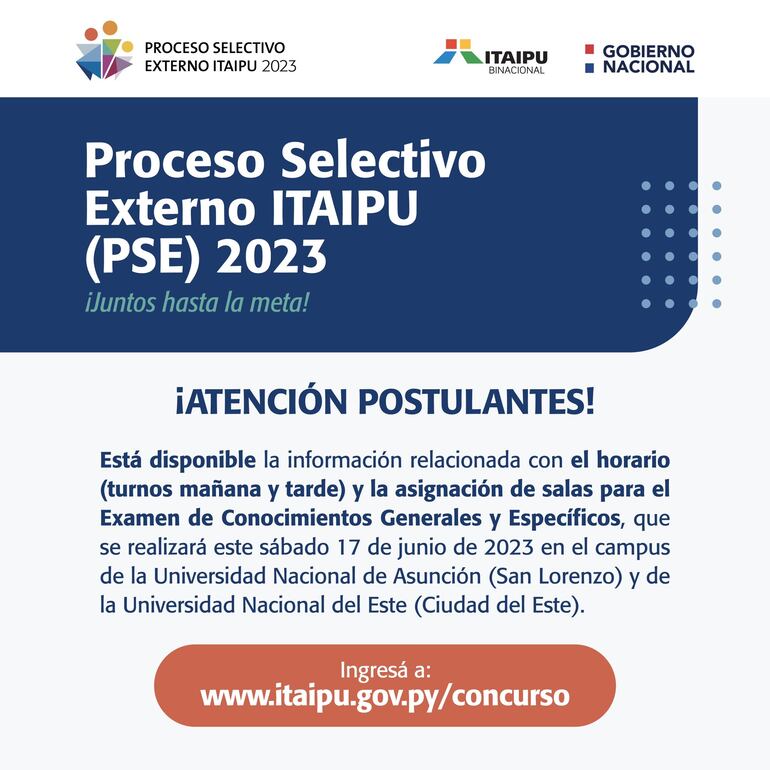 Anuncio de acceso a la información para postulantes.