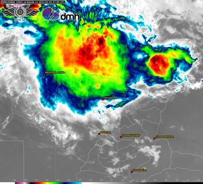 Núcleos de tormentas sobre el norte del país.