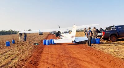 La avioneta fue hallada en camino vecinal que era utilizado como pista clandestina por los traficantes de droga.
