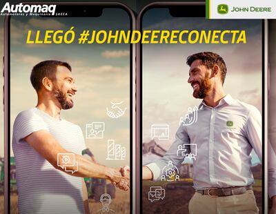 John Deere Conecta es un centro interactivo que permite a los clientes vivir una experiencia completa de conexión y relación virtual con la marca y el representante.