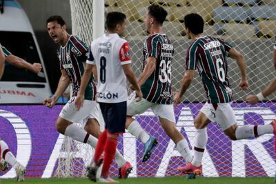 Festejo de Fred tras anotar el gol de Fluminense que le dio la victoria ante Cerro Porteño.