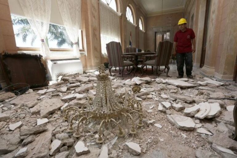 En setiembre del 2014, parte refaccionado del Palacio se vino abajo. 