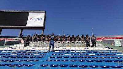Los agentes practicaron hoy en el estadio Defensores del Chaco