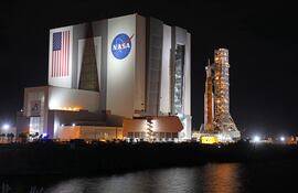 Kennedy Space Center en Florida. La NASA hará un anuncio oficial hoy sobre el proyecto Artemis II. (AFP)