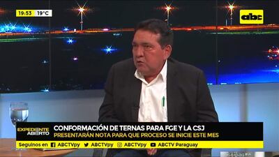 Senador Pedro Santa Cruz, representante de la Cámara Alta en el Consejo de la Magistratura, anoche en el programa Expediente Abierto de ABC TV.