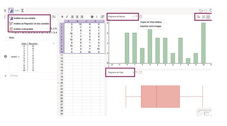 Estadística descriptiva con GeoGebra