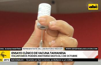 Vacuna taiwanesa: voluntarios para ensayo pueden anotarse hasta el 4 de octubre