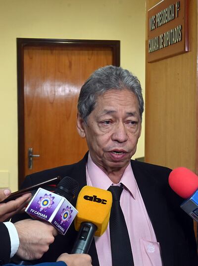 Ángel Paniagua (ANR, oficialista), vicepresidente de la Cámara de Diputados. Convocó hoy a una sesión extraordinaria.