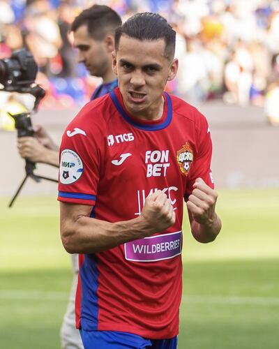 Jesús Medina celebra otro gol en el fútbol ruso.