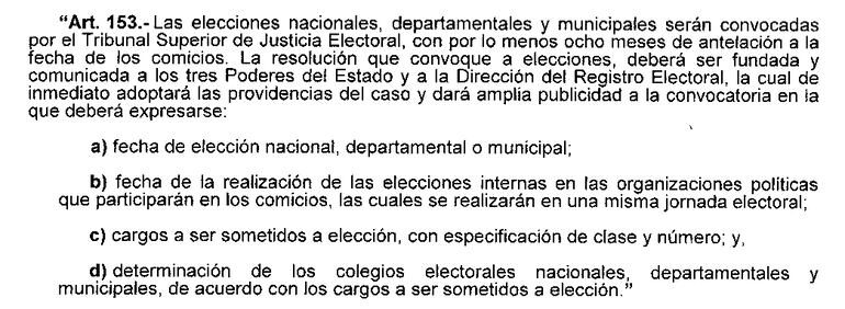 Ley 5.286 que modifica el artículo 153 de la ley del Código Electoral.