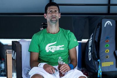 El tenista número 1 del mundo, el serbio Novak Djokovic, durante los entrenamientos en Australia, antes de ser deportado.