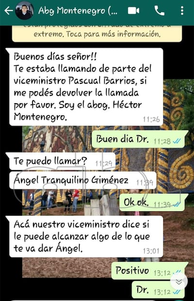 Abogado se presenta como intermediario.