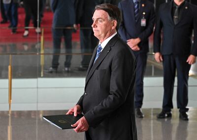 El actual presidente de Brasil, Jair Bolsonaro. Todo apunta a que no participará de la ceremonia de asunción al mando de Lula da Silva el próximo 1 de enero. (AFP, archivo)