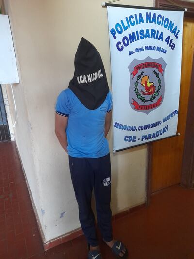 Cristian David Aranda Medina, detenido y puesto a disposición del Ministerio Público.