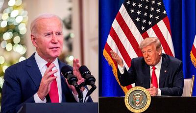 El presidente de Estados Unidos, Joe Biden y el expresidente, Donald J. Trump. Mensajes con contenido engañoso sobre el conflicto en Ucrania y teorías infundadas sobre la existencia de fraude electoral en los comicios presidenciales de Colombia y Brasil generaron ruido y confusión en las redes sociales este año en América Latina.