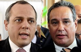 El contralor Camilo Benítez y el gobernador de Central, Hugo Javier González.