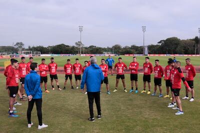 El plantel de la Selección Paraguaya desde Ypané, durante el microciclo.