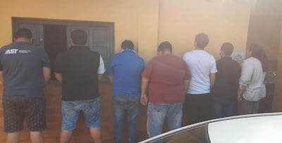 Los siete camioneros detenidos hoy en Villarrica.