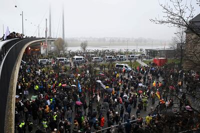 Manifestaciones en Duesseldorf, Alemania, contra las nuevas restricciones.