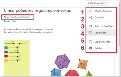 Buscar recursos o actividades en Geogebra