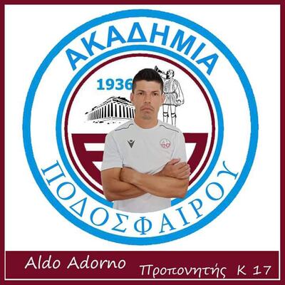 Anuncio de la designación de Aldo Adorno como director técnico de la Sub 17 del Enosis Neón Paralimni.