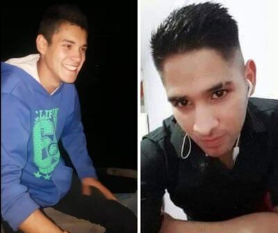 César Antonio Soto y Guillermo Melgarejo, jóvenes que desaparecieron en el río Paraguay, en julio de 2019.