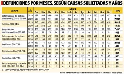 Casi 8.000 fallecidos este año, reporta Salud Pública