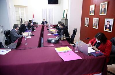 Solamente el ministro José Torres Kirmser participó de la sesión de manera telemática, los demás lo hicieron de forma presencial.