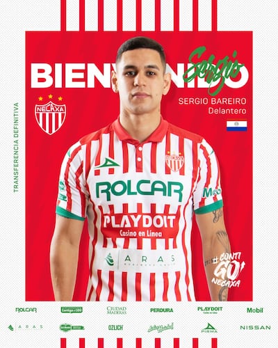 Sergio Bareiro, 22 años, nuevo jugador del Necaxa.