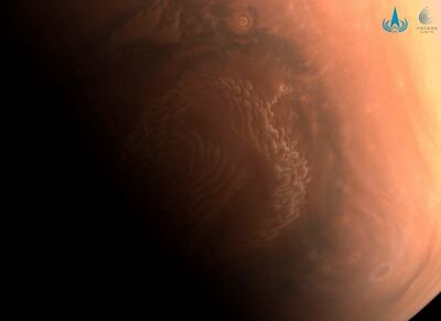 Una de las fotografías tomadas por la sonda china en el planeta Marte.