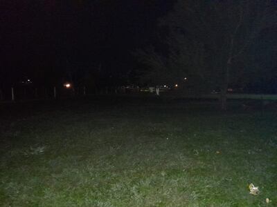 Así se veía el pasto en las primeras horas de la noche ante las bajas temperaturas en Ayolas