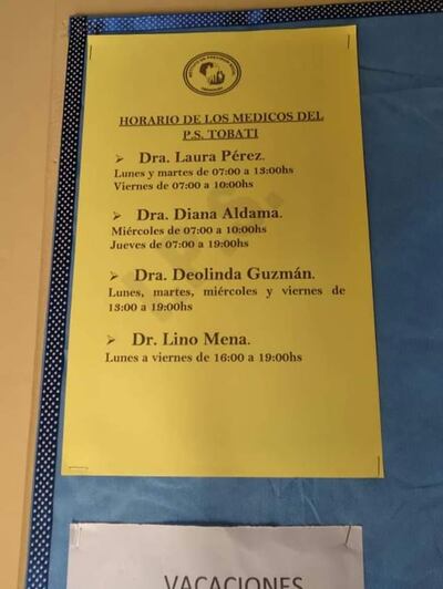 Los usuarios del hospital del IPS de Tobatí se encuentran molestos por la falta de profesionales en la unidad de salud.