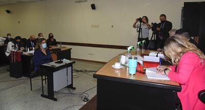 La periodista de ABC Mabel Rehnfeldt, declarando en el juicio oral por el caso audios filtrados del Jurado de Magistrados.